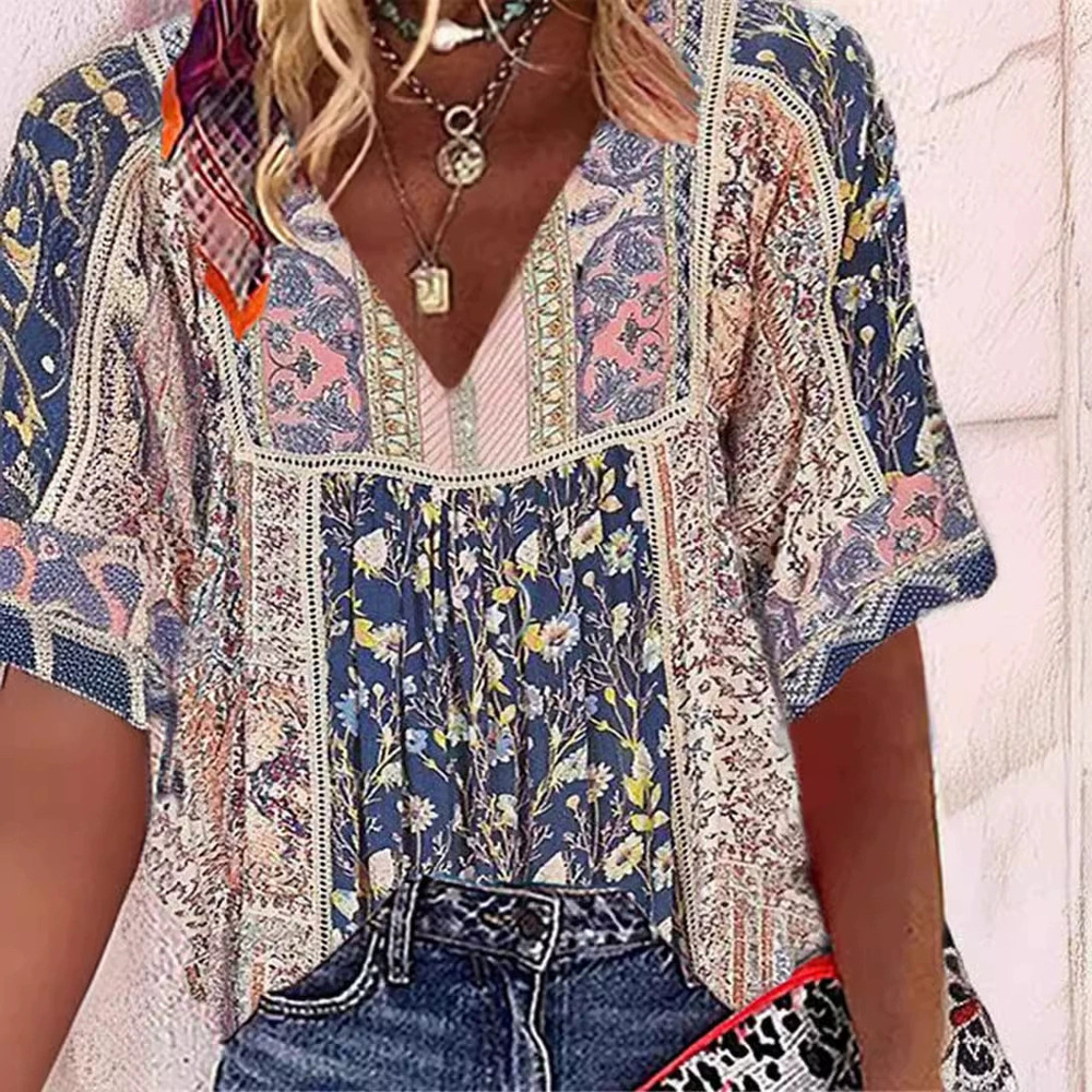 ZARA Spring Summer Women Blouse Floral Print Loose Fit Urban Casual